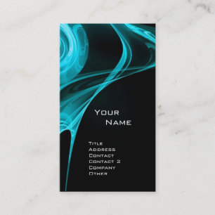 Cartão De Visita O FRACTAL AUMENTOU 3 a luz brilhante - preto azul