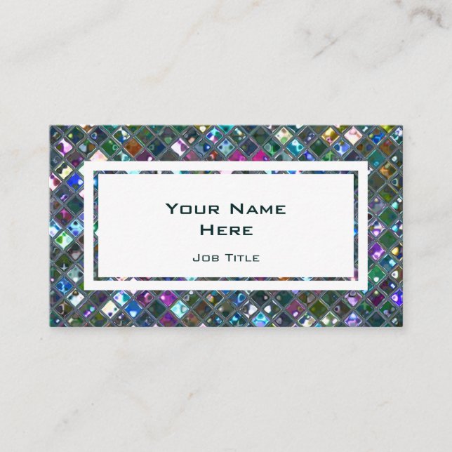 Cartão De Visita O Glitz telha um retângulo Multicoloured de 2 (Frente)