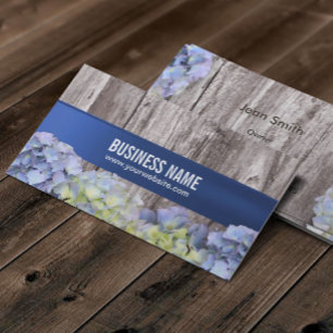 Cartão De Visita O Hydrangea azul elegante floresce o fundo de