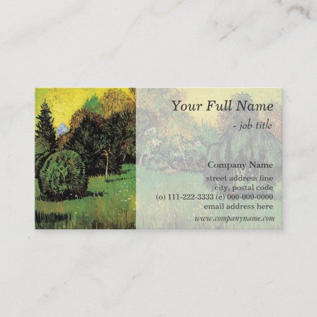 Cartão De Visita O Jardim do Poeta, Vincent van Gogh. (Frente)