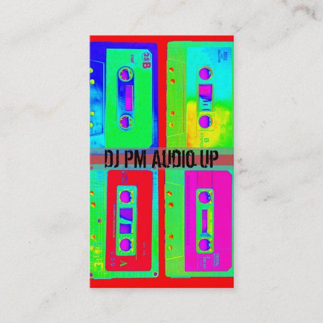 Cartão De Visita O lance retro para trás DJ da cassete de banda (Frente)