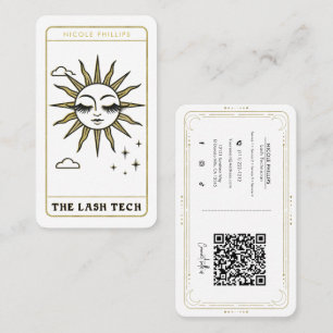 Cartão De Visita O Lash Tech Dramático Tarot Sol Mídia Social QR