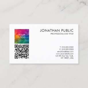 Cartão De Visita O logotipo da sua empresa aqui, QR Code Profession