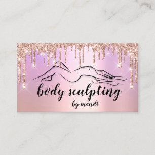 Cartão De Visita O logotipo de beleza de exclusão de corpos glitte