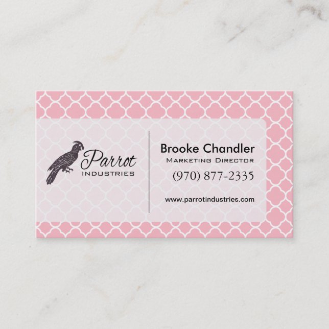 Cartão De Visita O marroquino Quatrefoil ESCOLHE SUA COR do FUNDO (Frente)