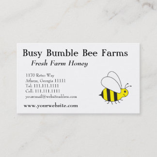 Cartão De Visita O mel da fazenda dos apicultor Bumble a abelha