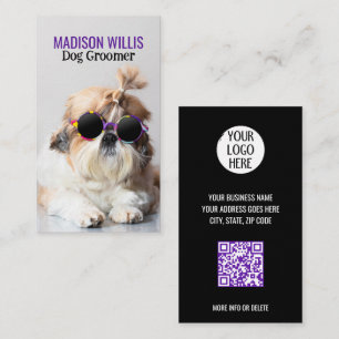 Cartão De Visita O melhor grupo de cães Shih Tzu Not Logo QR code