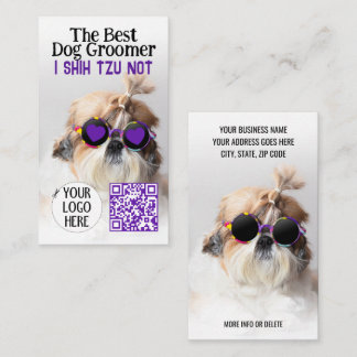 Cartão De Visita O melhor grupo de cães Shih Tzu Not Logo QR code