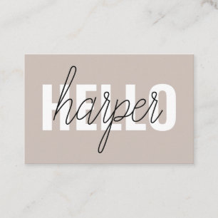 Cartão De Visita O Moderno Simples Brown Hello E Você Se Chama