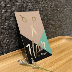 Cartão De Visita O ouro do cabeleireiro   Scissor o cabeleireiro