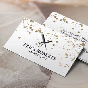 Cartão De Visita O ouro moderno do cabeleireiro Splatters o