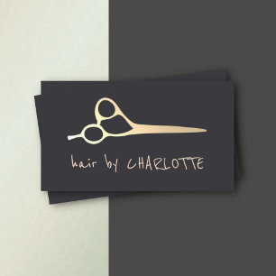 Cartão De Visita O ouro simples legal do falso Scissors o