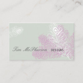 Cartão De Visita O pavão elegante moderno empluma-se o carnaval