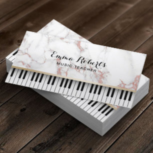 Cartão De Visita O piano do professor de música fecha o mármore