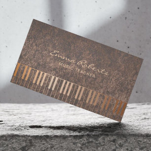 Cartão De Visita O piano Dourado da música fecha o cobre moderno