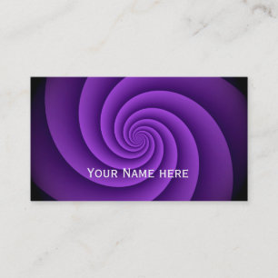 Cartão De Visita O poder espirala teste padrão do Fractal - violet
