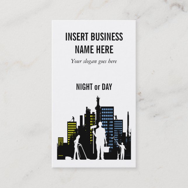 Cartão De Visita O profissional do serviço da limpeza PERSONALIZA (Frente)