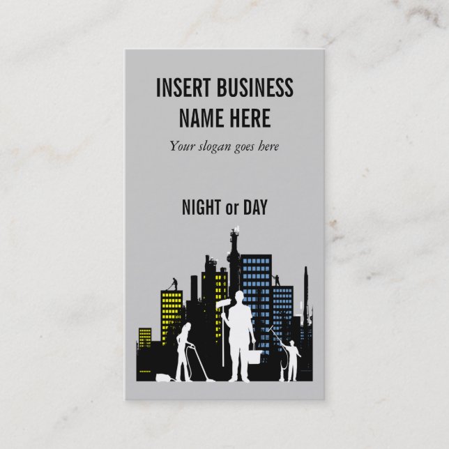 Cartão De Visita O profissional do serviço da limpeza PERSONALIZA (Frente)