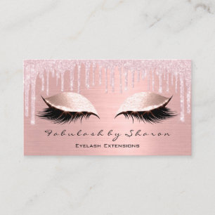 Cartão De Visita O rosa dos gotejamentos do brilho dos chicotes dos