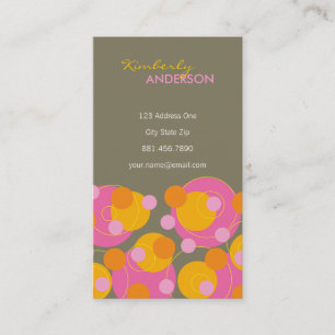 Cartão De Visita o rosa suculento retro do fatfatin pontilha o