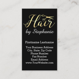 Cartão De Visita O roteiro dourado Scissors o cabeleireiro do