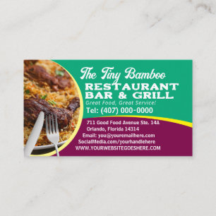 Cartão De Visita O seu serviço de restauração de cozinha do chefe d