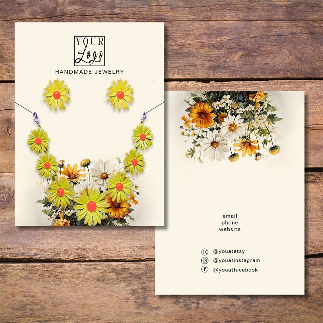 Cartão De Visita O seu vestígio de logotipo e colar (Criador carregado)