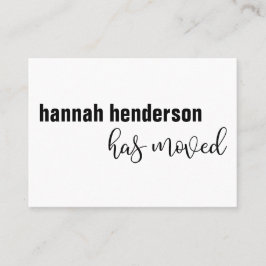 Cartão De Visita O Solteiro preto e branco moderno mudou de placa