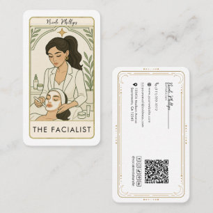 Cartão De Visita O Tarot de Cuidados com a Pele Facialista nas Mídi