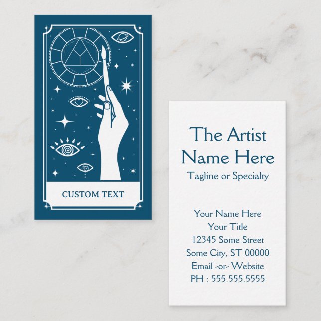 Cartão De Visita o texto personalizado de tarot do artista (Frente/Verso)