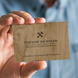 Cartão De Visita Obras modernas de artesanato de carpinteiro madeir