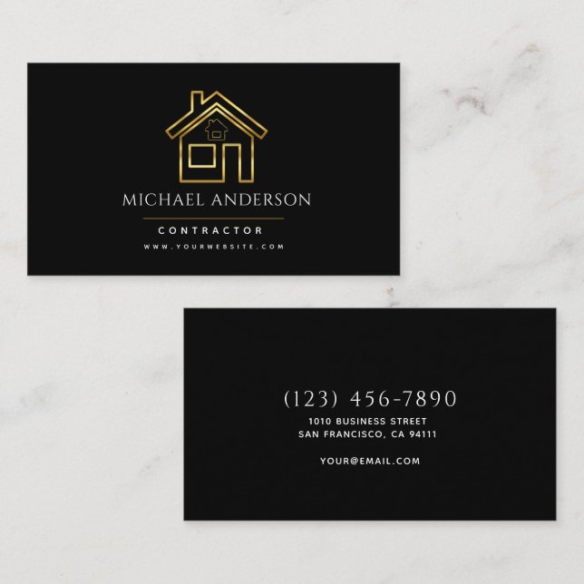 Cartão De Visita Obras modernas de artesanato de carpinteiro madeir (Frente/Verso)