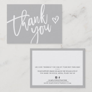 Cartão De Visita OBRIGADO aos negócios modernos inserir cinza de de