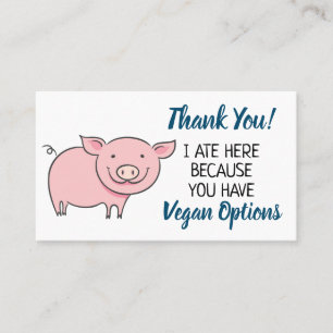 Cartão De Visita obrigado de alcance vegetariano