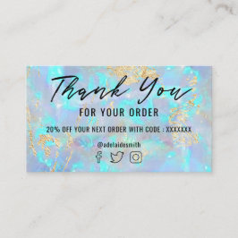 Cartão De Visita obrigado de folha azul