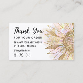 Cartão De Visita obrigado de girassol