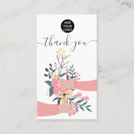 Cartão De Visita Obrigado de ilustração de braços florais bonitos
