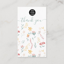 Cartão De Visita Obrigado de ilustração floral fofo editável