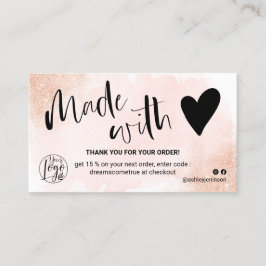 Cartão De Visita obrigado de logotipo do pincel rosa brilhante Dour