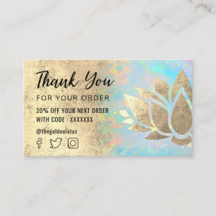 Cartão De Visita obrigado de lótus dourado