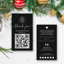 Obrigado de pedido de código QR preto e branco mod