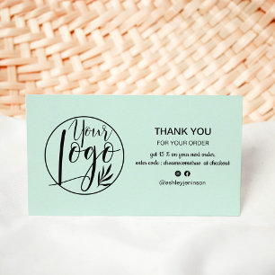 Cartão De Visita Obrigado de pedido de logotipo minimalista moderno