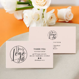 Cartão De Visita Obrigado de pedido de logotipo minimalista rosa pa