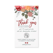 Obrigado de pedido do logotipo floral floral verme