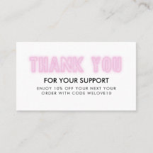 Obrigado Desconto de Néon Rosa