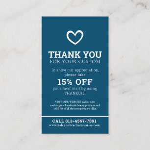 Cartão De Visita Obrigado Foto de saúde, promo, repetir azul