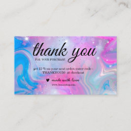 Cartão De Visita Obrigado holográfico arco-íris