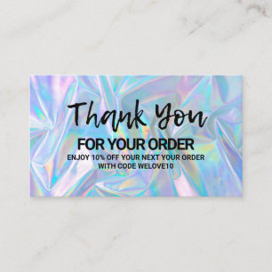 Cartão De Visita Obrigado Holographic instagram Desconto 