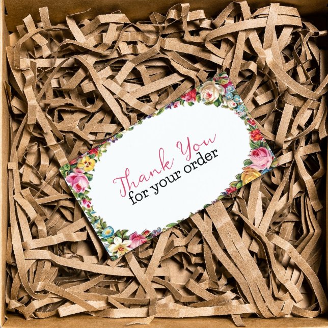 Cartão De Visita Obrigado pelo seu pedido, compro floral. (Criador carregado)