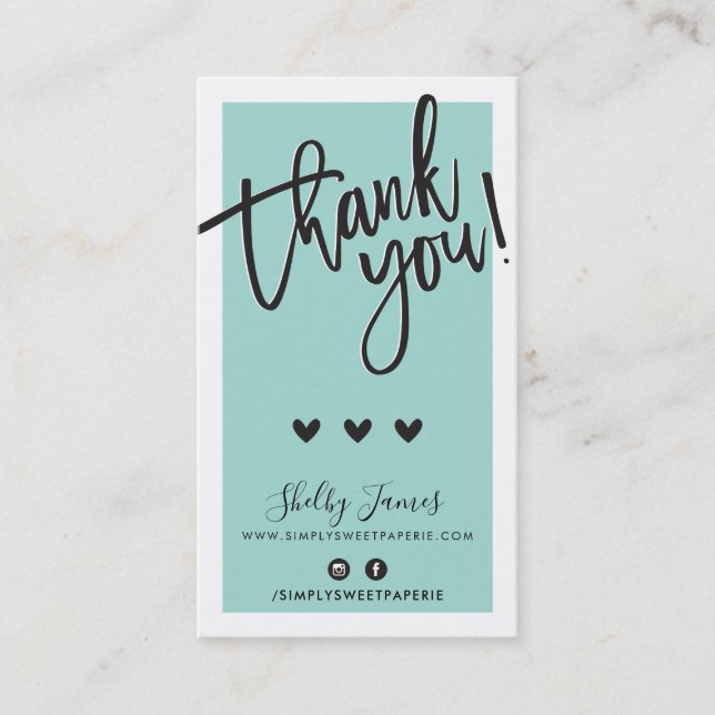 Cartão De Visita OBRIGADO PELO SEU PEDIDO, insira a horta verde (Frente)